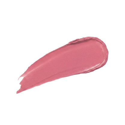 Pink rose velvet lipstick swatch, smooth creamy stripe