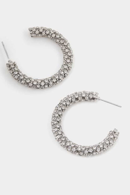 Accessorize silver crystal hoop earrings