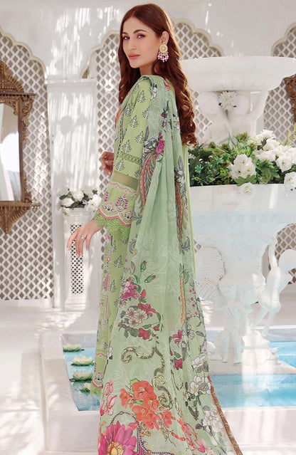 Parrot green floral embroidered kurta dress with flowing dupatta, long sleeves