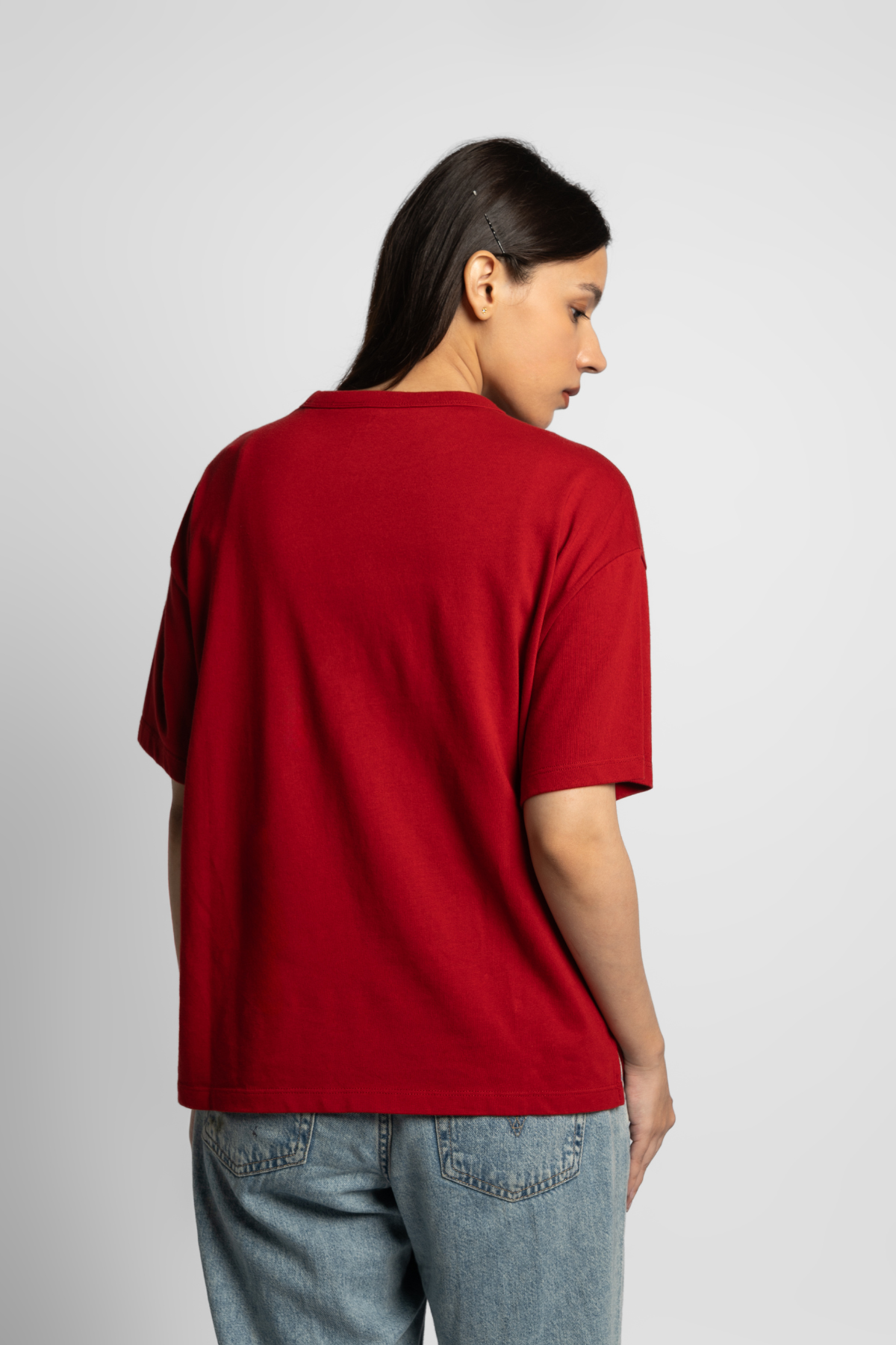Levi's red short-sleeve T-shirt, back view
