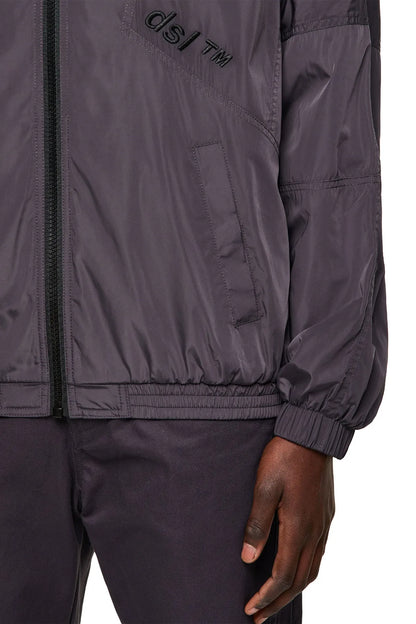Diesel violet windbreaker jacket sleeve and hem with ribbed cuffs
