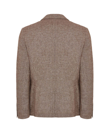 Camicissima men's brown textured blazer, back view with two-button cuffs