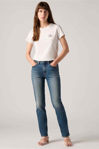 Levi's dark indigo straight-leg jeans