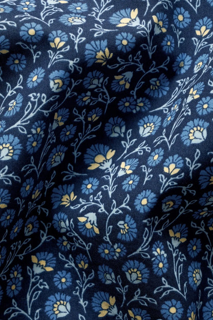 Charles Tyrwhitt blue floral patterned shirt fabric