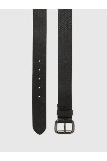 Diesel black belt with adjustable holes and metal buckle hardware