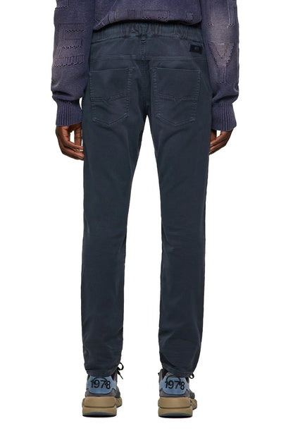 Diesel dark blue drawstring denim jeans with back patch pockets
