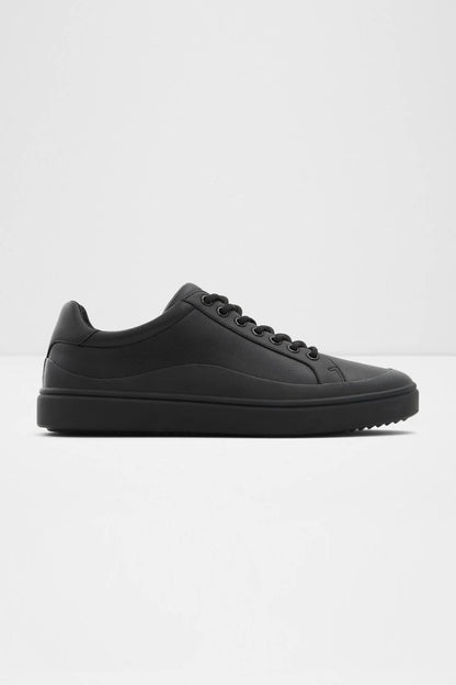 ALDO black low-top lace-up sneakers with rubber sole