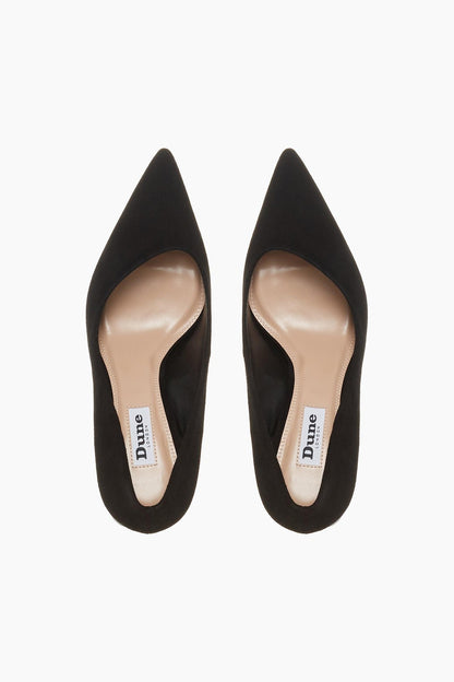 Dune London black suede pointed pumps with visible insole