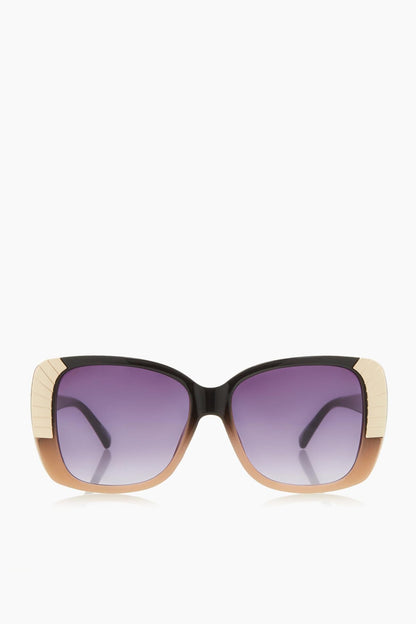 Dune London blush sunglasses with purple gradient lenses and square frames