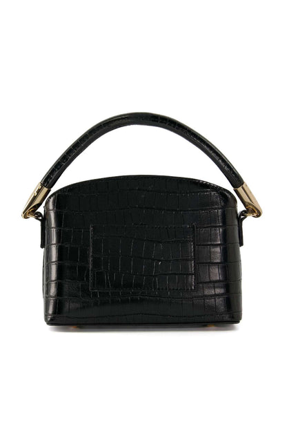 Dune London black croc-embossed mini shoulder bag with arched front and top handles