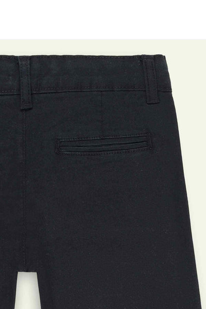 Black shorts back view with welt back pockets