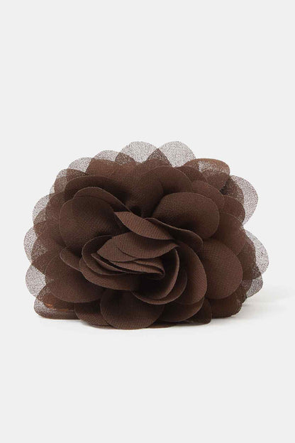 Brown fabric flower fascinator hair clip