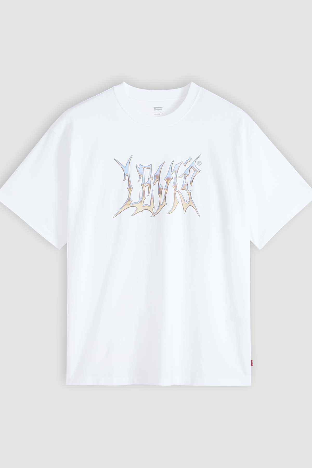 Levi's white graphic T-shirt with short sleeves and crew neck