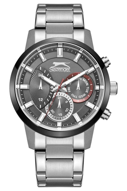 SLAZENGER silver-tone wristwatch with dark dial and chronograph subdials