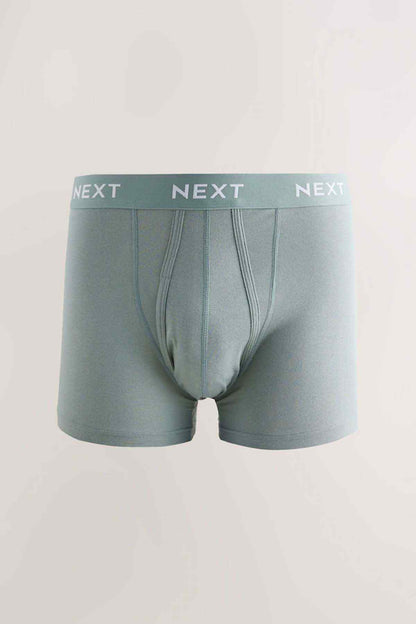 NEXT muted green boxer shorts with NEXT logo elastic waistband and front seam
