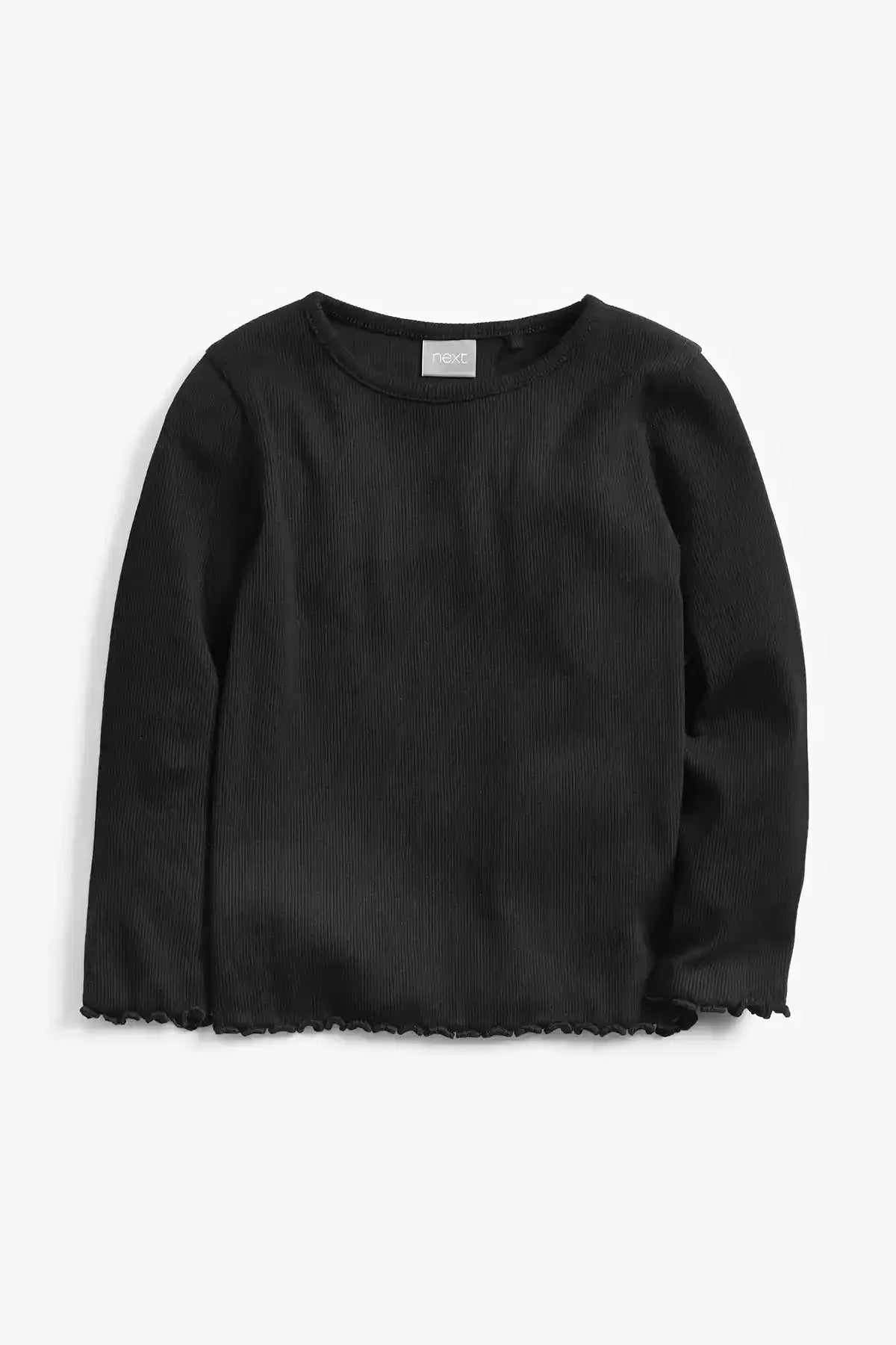 Black crewneck long-sleeve sweatshirt
