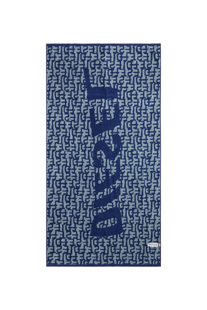 Diesel monogram patterned fabric in blue with central large logo motif