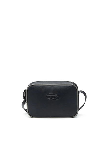 Diesel black crossbody bag with top zip and logo front