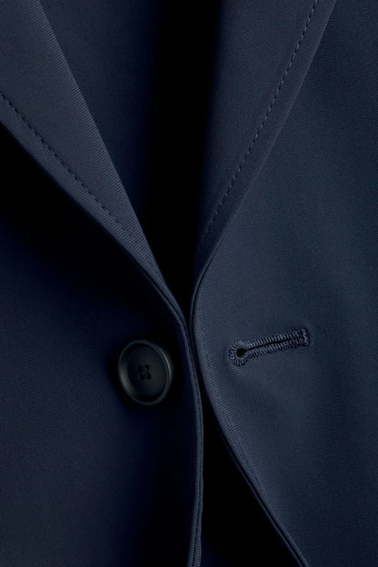 Charles Tyrwhitt men's navy single-breasted blazer with button front and notch lapels
