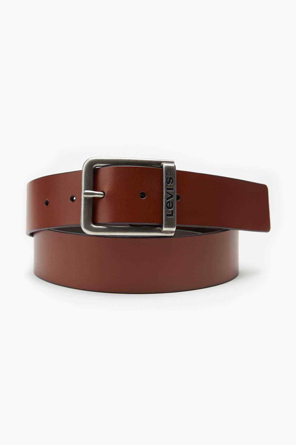 Levi's brown leather belt with silver buckle and multiple adjustment holes