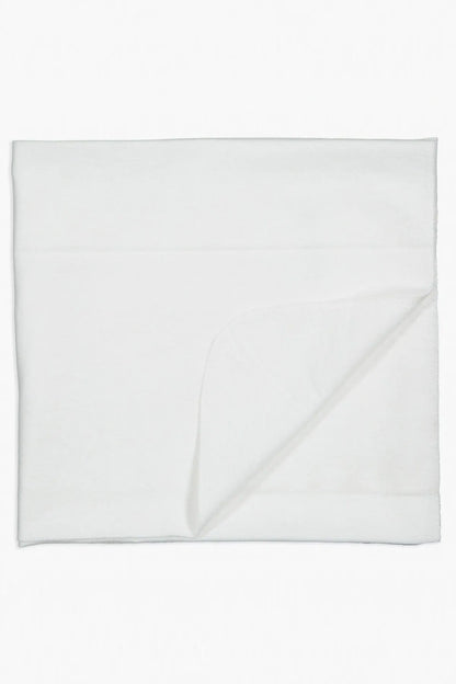 Square baby blanket with corner fold, solid white