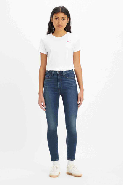 Levi's dark indigo denim skinny jeans, slim straight legs