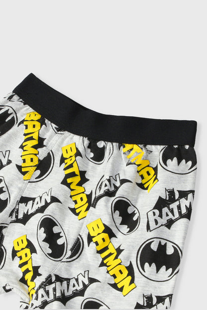 Boys' Batman logo print shorts, close-up of black waistband and adjustable eyelets