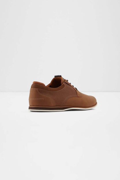 ALDO lace-up sneakers in cognac brown with padded collar and rubber outsole
