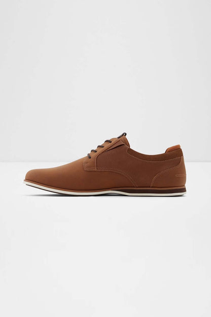 ALDO low-top lace-up sneaker in cognac brown with stitched toe cap and side panels