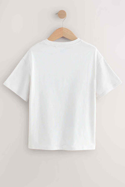 Kids' white T-shirt with plain back