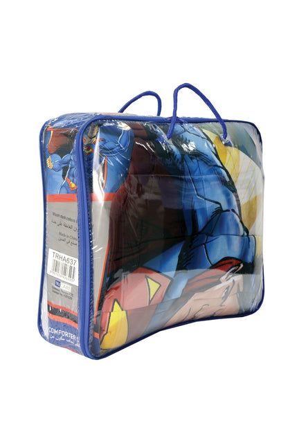 Disney character comforter set in clear zip carry bag with multicolor design