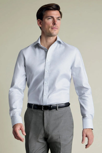 Charles Tyrwhitt dress shirt with button front and spread collar, long sleeves