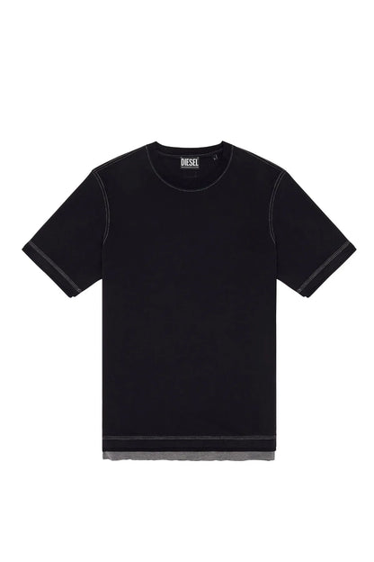 Diesel black crewneck T-shirt, short sleeves, simple round neckline