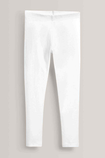 White straight-leg trousers, full front view