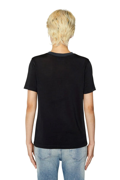 Diesel black crew-neck T-shirt, plain back with short sleeves
