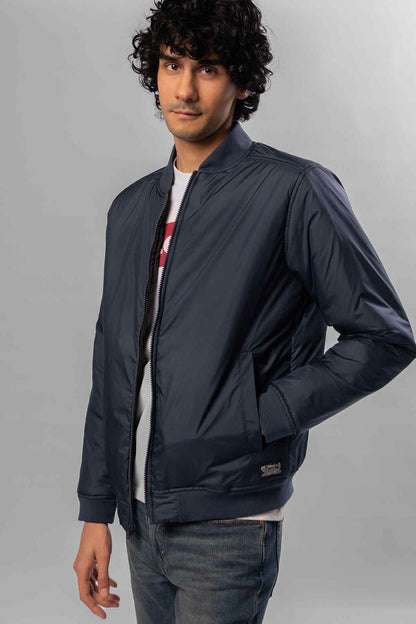 Men's Levi's navy-blue jacket with zip front, side pockets and ribbed cuffs