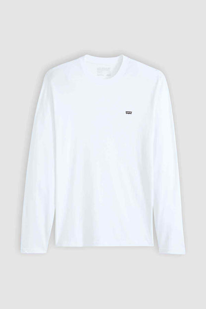 Levi's white long-sleeve crewneck T-shirt with small chest logo