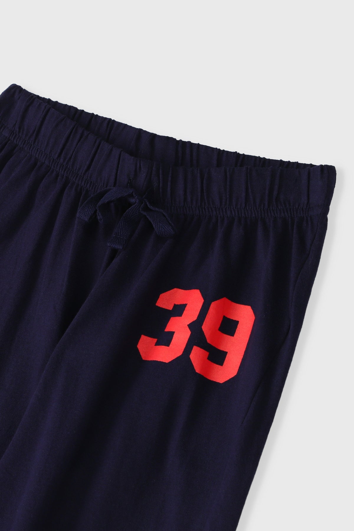 Disney boys' navy jogger pants, elastic waist and red '39' graphic