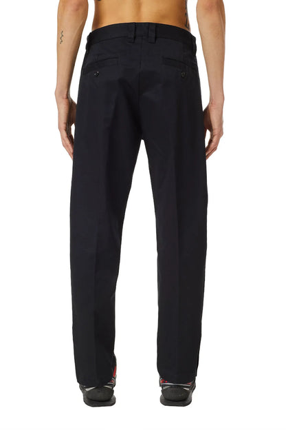 Diesel black pants back view with back yoke and belt loops