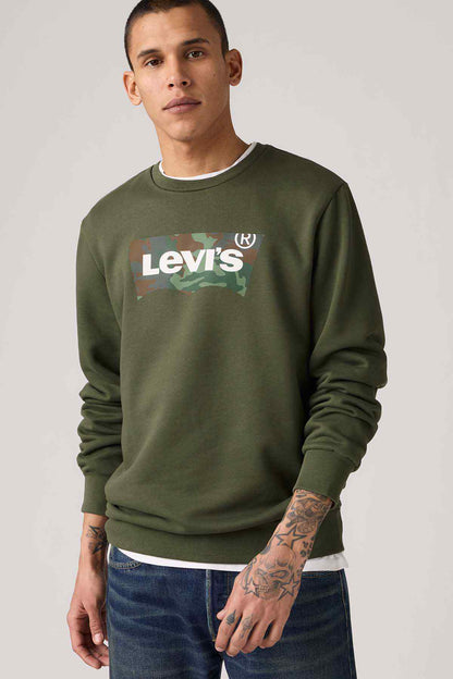 Levi's dark green crewneck sweatshirt with front logo print