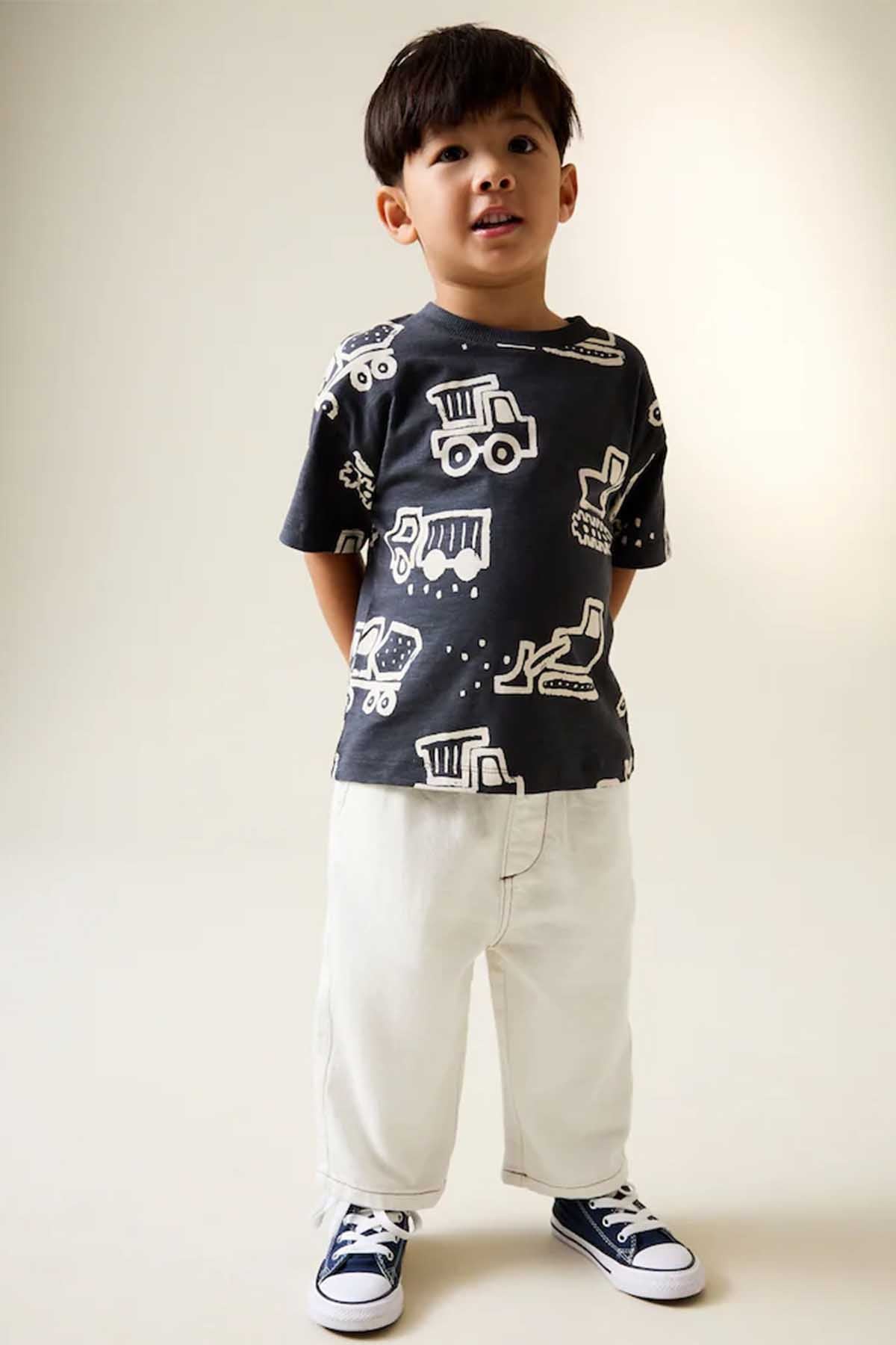 buy online ecru wide fit jeans for kids in Pakistan