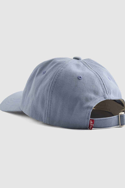 Light-blue baseball cap with adjustable strap and logo tag