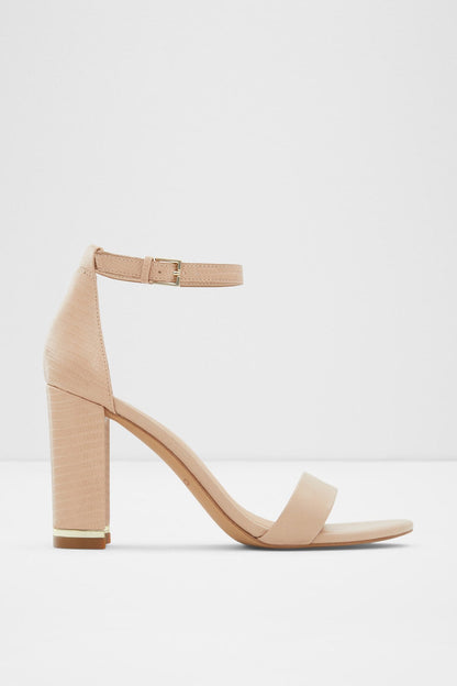 ALDO bone heeled sandal with ankle strap and block heel