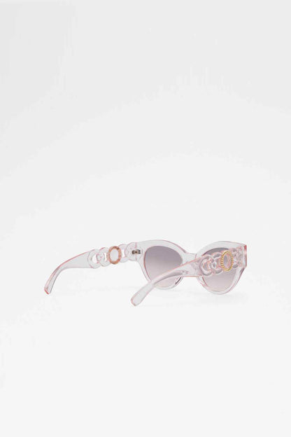 ALDO light pink sunglasses with tinted lenses and embellished side arms