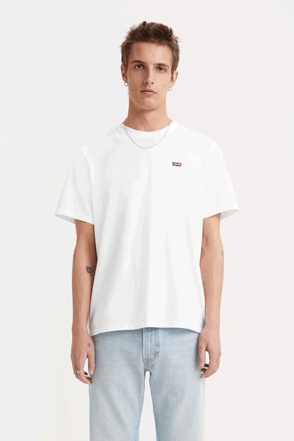 Levi's white crewneck T-shirt front view with small chest logo
