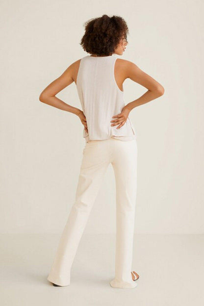 MANGO light grey sleeveless tank top with open back
