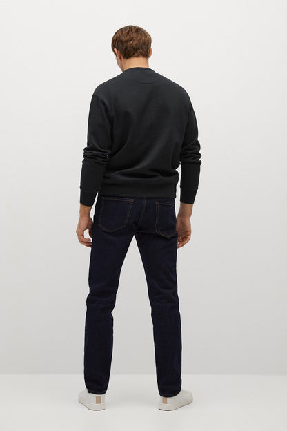 MANGO black crewneck sweatshirt, back view