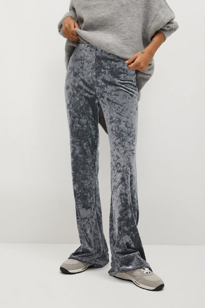 Washed-effect wide-leg sweatpants with elastic waist and side pockets, dark gray