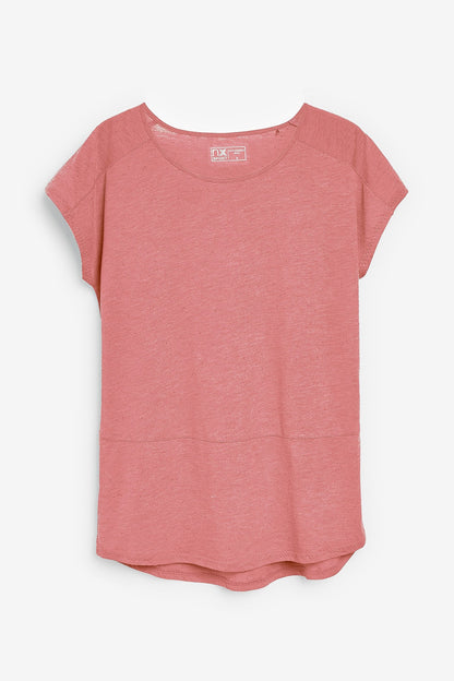 Pink short-sleeve crewneck T-shirt