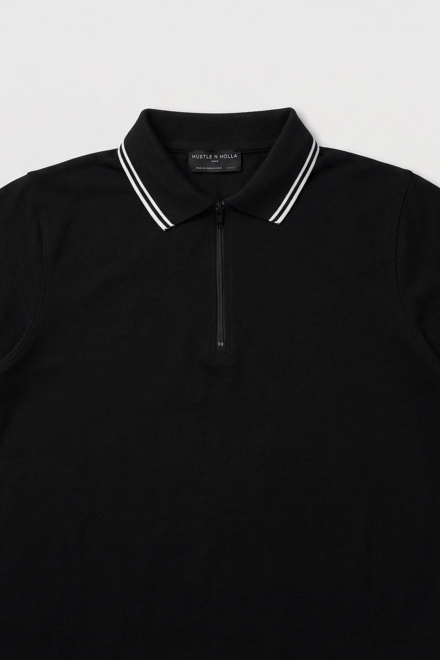 Black Regular Fit Pique Polo